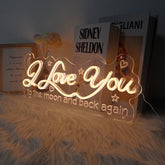 I Love You to the moon and back again Neon Sign